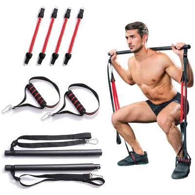 Portable Home Gym Pilates Bar System Full Body Leg Stretch Strap Workout Equipment Training Yoga Kit Fitness Resistance Bands#g4
