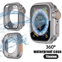 Screen Protector Cover for Apple Watch 45mm 44mm 40mm 41mm Hard PC Front Rear Bumper Case for iwatch 8/7/6/5/4 Change To Ultra