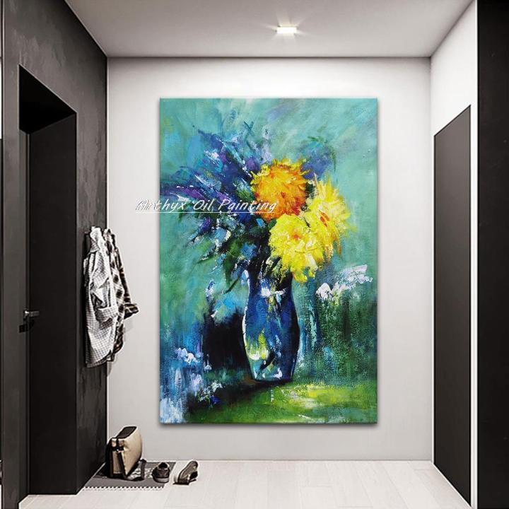 impression-texture-ภาพสีน้ำมันดอกไม้บนผ้าใบโดย-arthyx-modern-abstract-wall-art-สำหรับห้องนั่งเล่นตกแต่งบ้าน