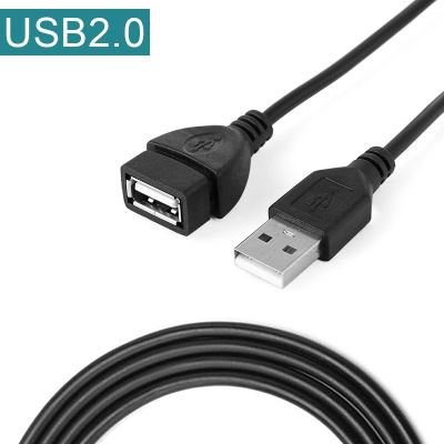 New 0.6m 1m 1.5m USB 2.0 A Male to A Female Extension Extender Cable Data Sync Charger Extension Cable Cord Black Data Cables