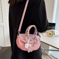 Popular Niche Bags Ladies New Style Contrast Color All-Match Messenger Bag High-End Texture Handbag Commuter Shoulder Saddle 【AUG】