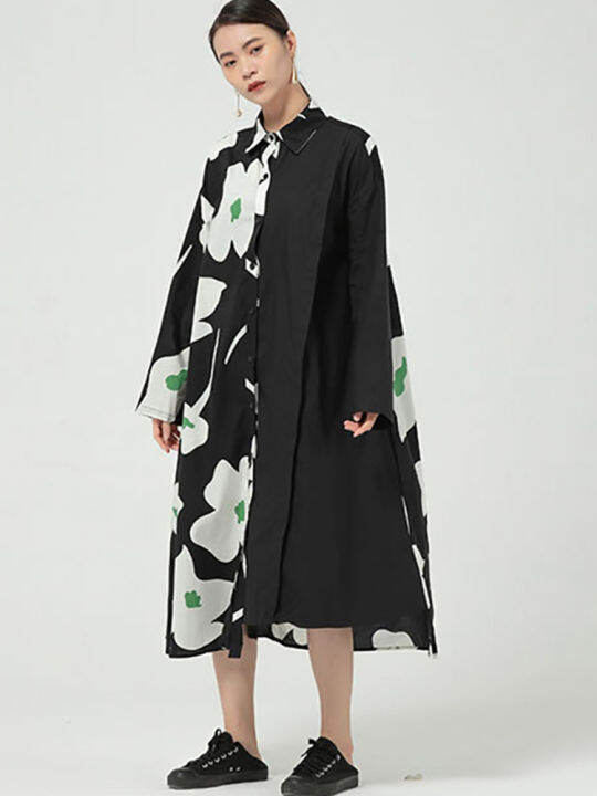 xitao-dress-women-full-sleeve-print-shirt-dress