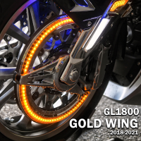 สำหรับ Honda GOLDWING GL1800 F6B 2018-2021 LED ส้อมติดตั้ง NAV ไฟโรเตอร์ครอบคลุม Disc Light Hub ไฟ GOLD WING Tour DCT ถุงลมนิรภัย