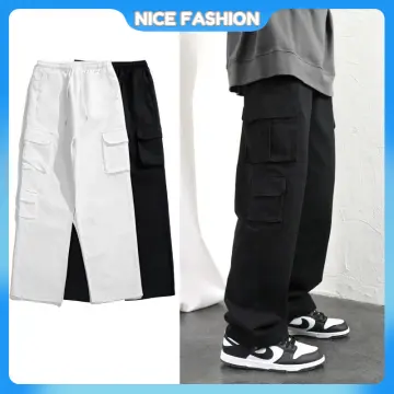 Shop Nf【s-3xl】pocket Cargo Pants For Men Solid Color Overalls Loose  Straight Baggy Jogger Pants Plus Size with great discounts and prices  online - Jan 2024