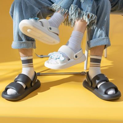 【Hot Sale】 Couple sandals summer new cute thick bottom fashion lightweight non-slip outdoor soft beach and slippers for women