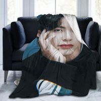 BTS Kim Taehyung Customized Blanket Ultra-Soft Micro Fleece Blanket Lovely Air Conditioning Blanket Fit Couch Bed Sofa for Adult Child Warm Camping Blanket