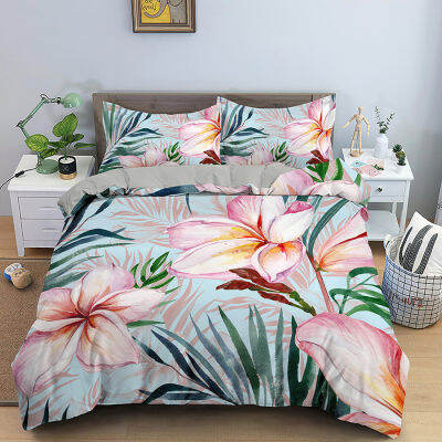 Tropical Leaves Duvet Cover Set Bedding Set Bed Flower Home Textile Bedclothes Soft Bed Set QueenKing Size for Kids