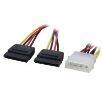 【☼】 AYAAN EMPORIUM 8นิ้ว Molex 4-Pin ชายเป็น2x SATA 15-Pin หญิง Y-Splitter แปลงสายอะแดปเตอร์สำหรับ ATX 12/5V และแผ่นฮาร์ดไดรฟ์