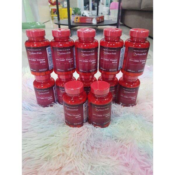 ตรงปก-ของแท้-นำเข้า-puritans-pride-apple-cider-vinegar-600mg200เม็ด