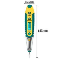 ปากกาทดสอบอุปกรณ์ตรวจจับไฟฟ้าสำหรับเครื่องมือช่างไฟฟ้าปากกาดิจิทัล AC DC 12-250V อุปกรณ์ทดสอบเครื่องวัดโวลต์จอแสดงผล LCD