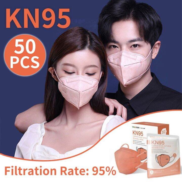 Hourser KN95 Copper oxide ion mask 5ply reusable face mask for men and women independent