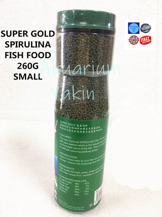4077 SUPER GOLD SPIRULINA FISH FOOD FLOATING PELLETS 260G SIZE S Lazada