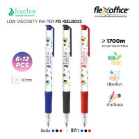 FlexOffice FO-GELB022 ปากกาลูกลื่น 0.7 mm - สีน้ำเงิน/สีดำ/สีแดง - 6/12ด้าม ปากกาเขียนลื่นพิเศษ - เครื่องเขียน