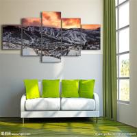 Snow Mountain Plain Landscape Canvas Wall Art-ชุดภาพวาด5ชิ้น-ภาพพิมพ์ HD-เหมาะสำหรับตกแต่งบ้านตกแต่งห้องนั่งเล่นที่ทันสมัยและโปสเตอร์