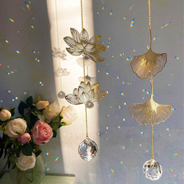 crystal-prism-sun-catcher-hanging-decoration-lotus-amp-ginkgo-leaf-pendant-rainbow-chaser-home-garden-boho-window-art-dream-gift-key-chains