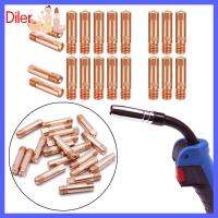 DILER 5pcs 0.6/0.8/0.9/1.0/1.2mm ฉนวนกันความร้อน อุปกรณ์เสริมการบัดกรี สไตล์ยูโร หัวฉีดแก๊ส ส่วนปลายสัมผัส หัวเชื่อมไฟ สำหรับ MB-15AK 14AK mig/mag