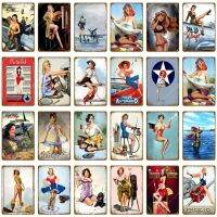 Vintage Pin Up Girl โปสเตอร์โลหะแผ่นผนังสำหรับตกแต่งเทศกาล,ผับ,ร้านค้า,ร้านอาหาร,และ Home Bedroom Decor YJ231