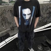 Street Style Tshirt Mens Hop Marilyn Manson Alphabet Printed Tshirt 2022 Cotton Gildan