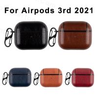 (CALGY Phone protection)ซองหนัง PU สำหรับ Airpods 3 3rd 2021ฝาครอบป้องกันหรูหราพร้อมหัวเข็มขัดป้องกันการสูญหายสำหรับ AirPods Pro 3เคสหูฟังรุ่น