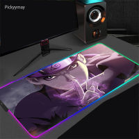 Itachi Gaming Mouse Pad LED Luminous Computer Mousepad RGB Large Gamer XXL Anime PC Desk Play Mat Table Car Non-slip Rubber