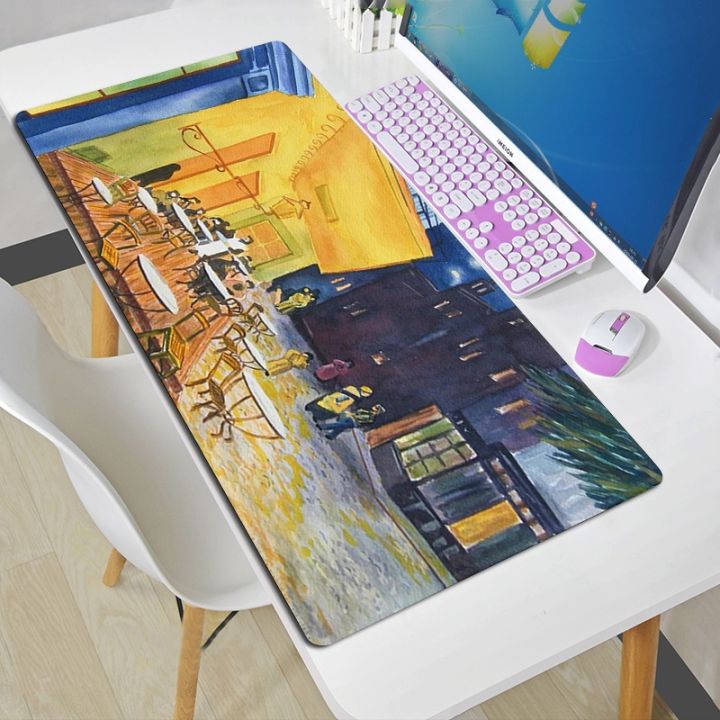 ตู้เกม-van-gogh-แผ่นรองเมาส์น่ารัก-office-accessories-พรมเสื่อ-kawaii-office-mat-xxl-โต๊ะคอมพิวเตอร์ขนาดใหญ่ตู้เก็บของคอมพิวเตอร์ผู้เล่น