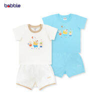 [New Arrival] BABBLE ชุดเซตเด็ก ชุดเด็ก เสื้อผ้าเด็ก ผ้าฝ้าย100% อายุ 6 เดือน ถึง 2 ปี Chubby (สีออฟไวท์, สีฟ้า) BSS