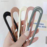 ✽ New Korean Elegance Vintage Multicolor Geometric U-shaped Acrylic Fork Hairpins Headwear Accessories for Women Hair Style Tool