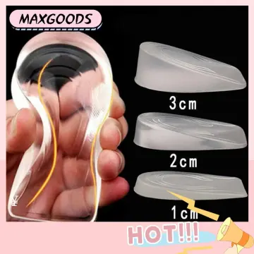 Silicone Gel Height Increase Shoe Insoles Heel Insert Pad Taller Lift Up  1-3 cm