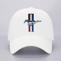 Summer New ☾◄☬Mustang Print Cap Men Women Cap Baseball Cap Sports Cap Outdoors Cap , Cotton Unisex Adjustable F Versatile hat