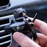 【cw】Bear Car Air Freshener Cute Car Diffuser Rotating Propeller Air Outlet Vent Fresheners Aromatpy Ornament Car Interior ！