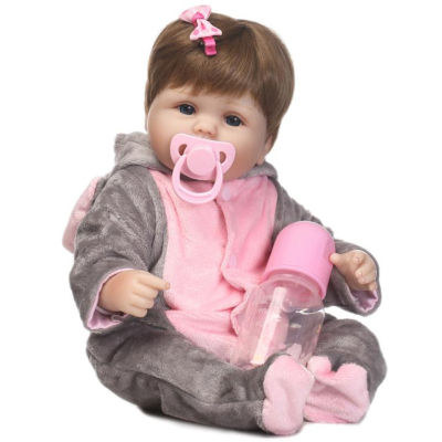 42cm Lifelike Reborn Baby Lovely Kid Toddler Sleep Play Accompany Mini Doll with Wig Cute Cloth Toy Kids Birthday Gifts