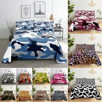 ❖♂ Camouflage Bed Sheet Set Bedding Linens Pillow Cases Queen King Double Size 220x240 Leopard for Bedroom Soft Twin Full Single