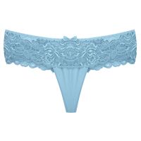 Annebra กางเกงใน ทรงตอง ผ้าลูกไม้ Thong Panty รุ่น AU3-663 สีม่วงอมเทา, สีฟ้า