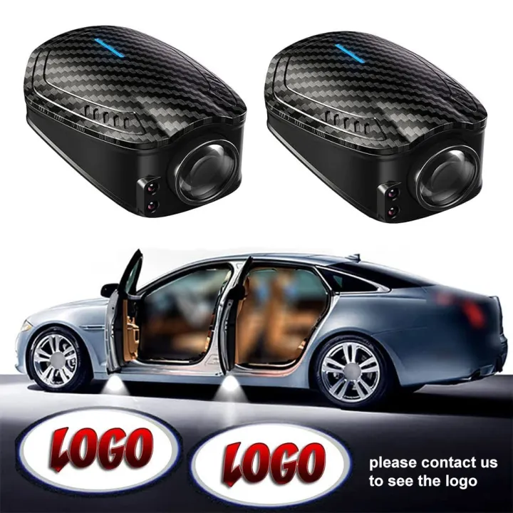 2Pcs Wireless LED Projector Car Door LOGO Light Step Courtesy