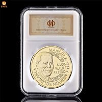 Father Of Africa Nelson Mandela Gold/Silver Plated South African National Presidential Souvenir Coin Value W/PCCB Luxury Holder