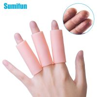 【DT】Sumifun capa de silicone proteção de dedo  2 peças  polegar  mão  eczema  craquelamento  cuidado ferido  massagem c15