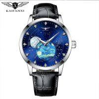 ⌚นาฬิกาข้อมือผู้ชาย Tourbillon สำหรับผู้ชายนาฬิกากลไกหรูหรากันน้ำประดับเพชรลายดวงดาว