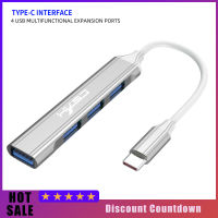 USB ฮับ4ฮับ USB พอร์ต USB บางมินิอะแดปเตอร์ข้อมูลดองเกิลมีพอร์ตพร้อมสายเคเบิลสำหรับแฟลชไดร์ฟเครื่องพิมพ์แล็ปท็อป PC