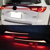 แผ่นสะท้อนแสง LED สำหรับ CX-5 Mazda CX5 2017-2020ไฟท้ายรถยนต์ไฟท้ายกันชนไฟเบรกไฟตัดหมอกด้านหลัง2ชิ้น