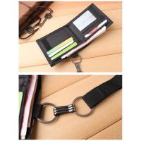 New youth canvas wallet mens short ultra-thin small wallet student horizontal wallet vertical wallet Velcro wallet