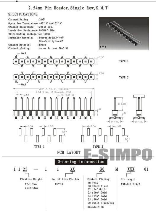 10pcs-2-54mm-pin-1x40p-r1-r2-right-angle-smd-smt-board-spacer-single-row-gold-pcb-male-berg-strip-pin-header-connector