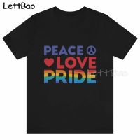 Pride Lgbtq Rainbow Peace Love Pride T Shirt Men Cool Vintage Mens Tshirts Tee Gift T Shirt 100% Cotton Gildan