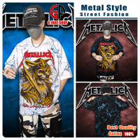 เสื้อวงดนตรีเมทัล Metallica Helsinki เนื้อผ้าคอตตอน 100% ทรงโอเวอร์ไซส์ ไหล่ตก สตรีทร็อคสไตล์วินเทจ สกรีนเต็มตัว