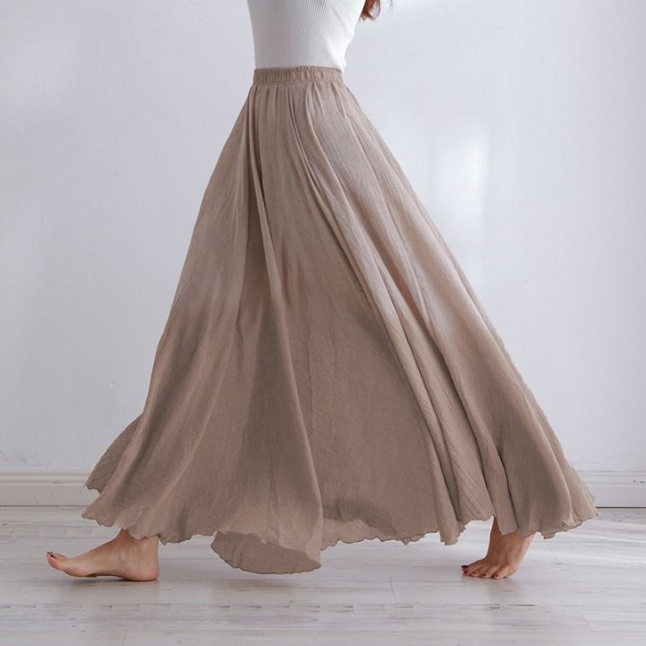 cc-cotton-skirt-womens-elastic-waist-pleated-beach-skirts-boho-saia-feminina-faldas-jupe