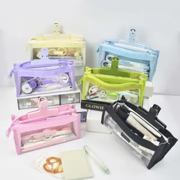 Six Layers Transparent Large Pencil Bag Large Capacity Zipper