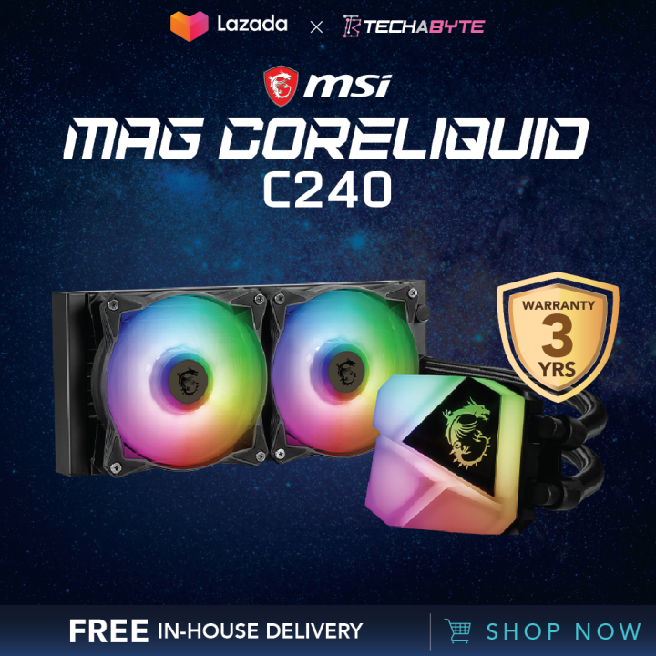 MSI MAG CORELIQUID C240 ARGB All in One CPU Liquid Cooler Lazada