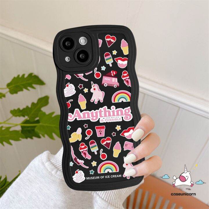 เคสตัวการ์ตูนน่ารักรูปดาวสีรุ้งสามารถใช้ได้กับ-iphone-7plus-14-11-xr-13-12-pro-max-x-xs-max-7-6-8-6s-plus-se-2020เคสขอบลอนนิ่มลายยูนิคอร์นกันกระแทก