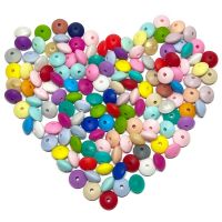 【DT】hot！ 20pcs/lot 12mm Silicone lentil Beads BPA Charms Newborn Nursing Accessory Teething Necklace