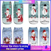 GUZHRNG Unisex Cute Christmas Low Cut Stocking Santa Claus Boat Socks Cotton 3D Print Harajuku