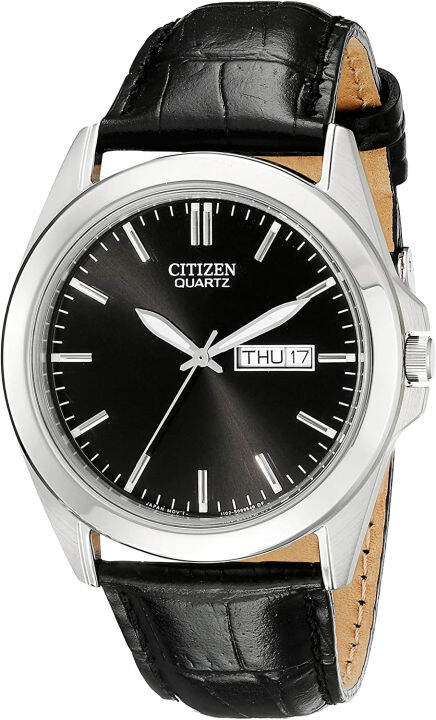 citizen-quartz-mens-watch-stainless-steel-with-leather-strap-casual-black-model-bf0580-06e